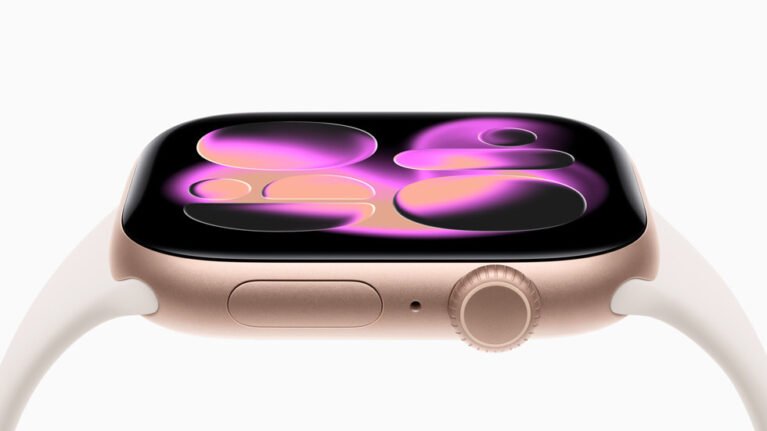 Angled side-profile view of Apple Watch Series 11