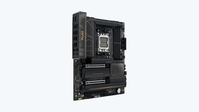 ASUS ProArt X870E-Creator WiFi motherboard viewed at a 45-degree angle