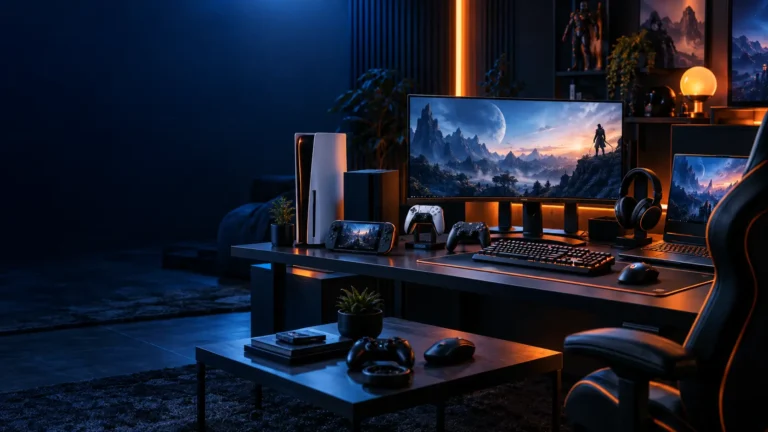 Gaming consoles category illustration