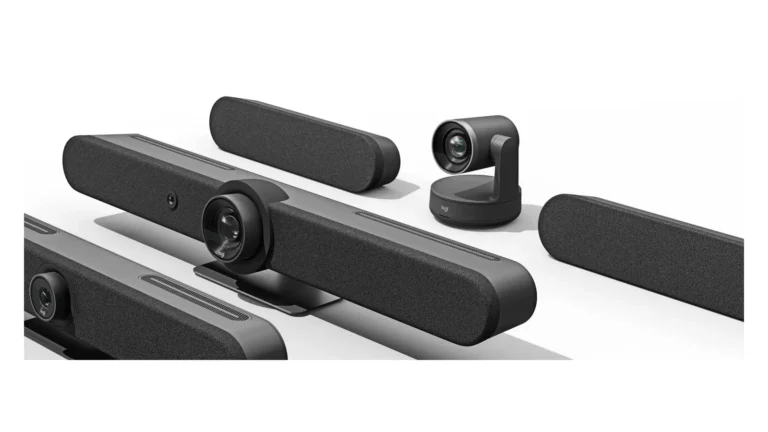 Logitech Rally Bar shown within Logitech’s official Rally family press image