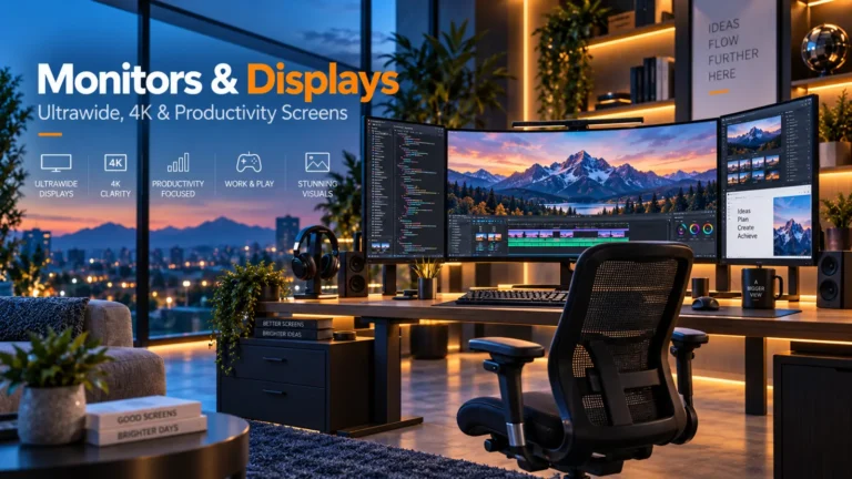 Monitors and displays category hero illustration
