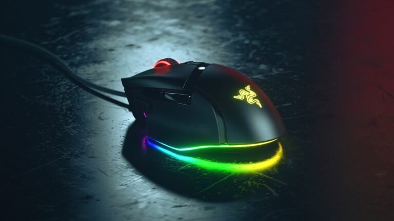Razer Basilisk V3 wired gaming mouse with RGB underglow