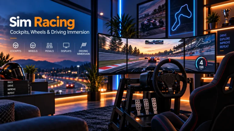 Sim racing category hero illustration