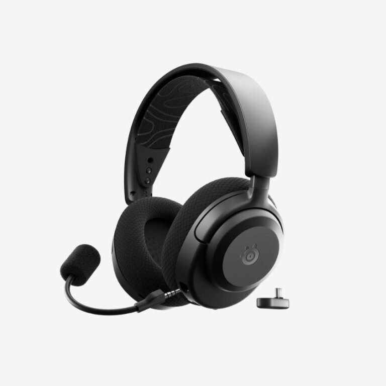 Black SteelSeries Arctis Nova 3 Wireless gaming headset with detachable microphone and USB-C dongle
