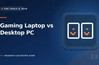 Editorial illustration for Gaming Laptop vs Desktop PC