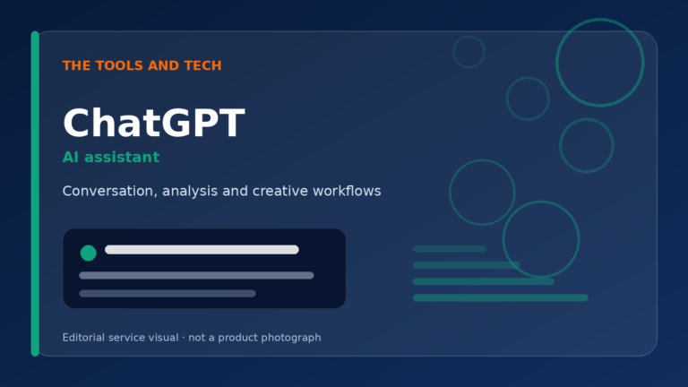 Editorial visual for ChatGPT, AI assistant