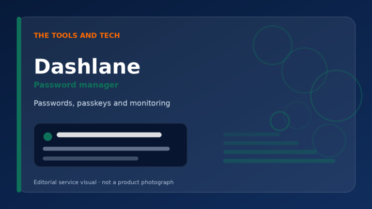 Editorial visual for Dashlane, password manager