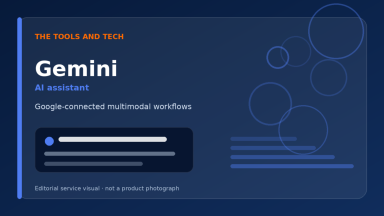 Editorial visual for Gemini, AI assistant