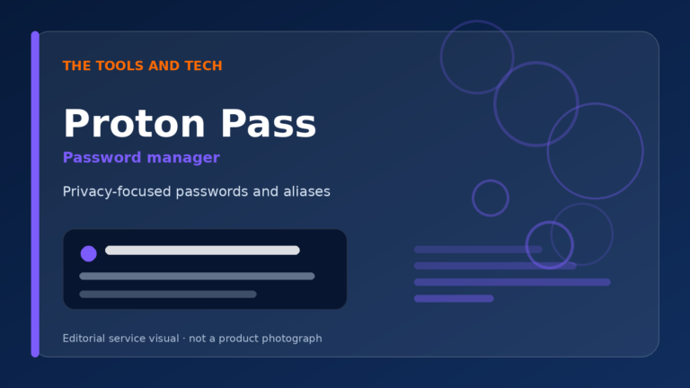 Editorial visual for Proton Pass, password manager