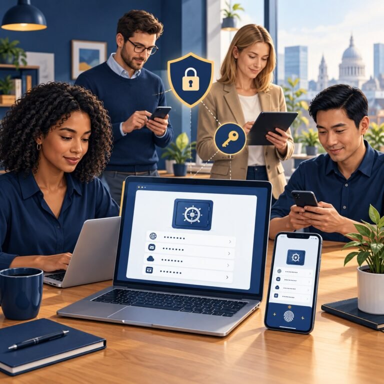 Illustration for the best business password manager UK guide