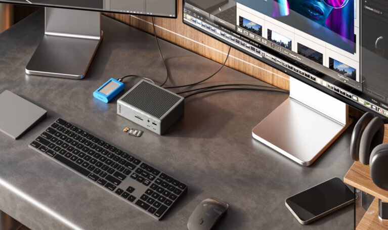 CalDigit TS4 Thunderbolt 4 dock with laptop and connected accessories